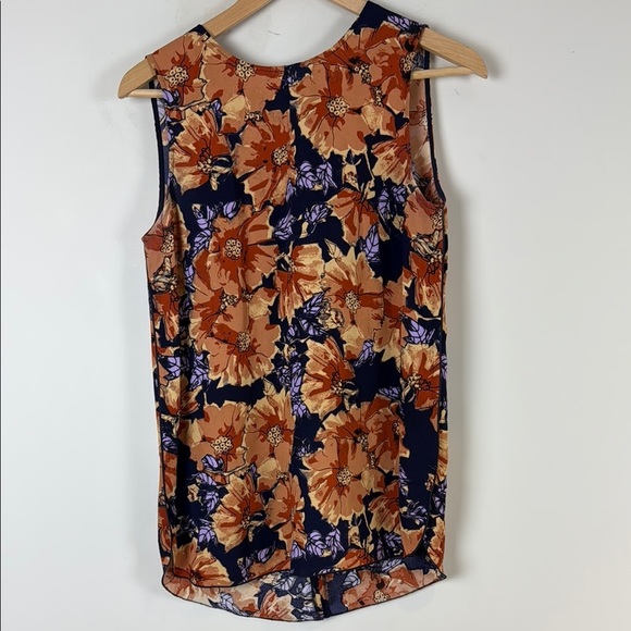 Aritiza Babaton Blue and Orange Floral Tank Top Camisole Size Small - Picture 2 of 8